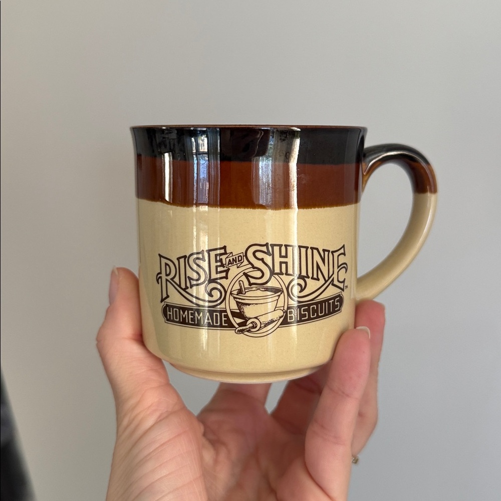 Rise and Shine Ceramic Mug - Vintage Rare Hardees Coffee Mug